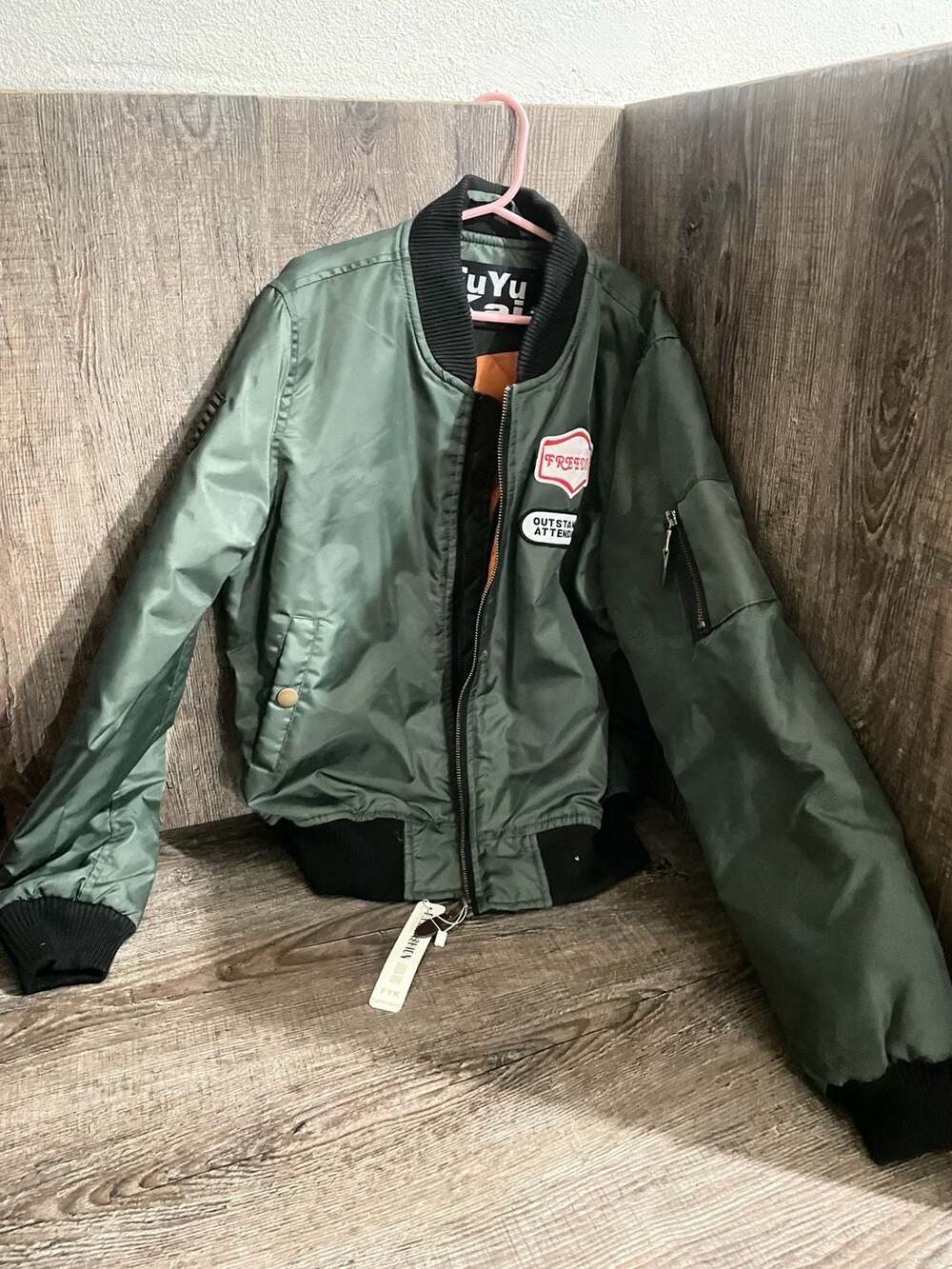 Women's FuYu Kai Green Bomber Jacket with Freedom
